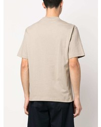 hellbeige bedrucktes T-Shirt mit einem Rundhalsausschnitt von Jacquemus