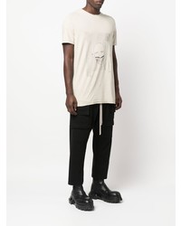 hellbeige bedrucktes T-Shirt mit einem Rundhalsausschnitt von Rick Owens DRKSHDW