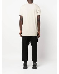 hellbeige bedrucktes T-Shirt mit einem Rundhalsausschnitt von Rick Owens DRKSHDW