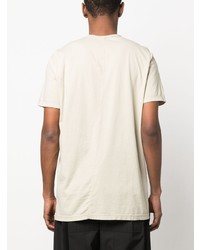 hellbeige bedrucktes T-Shirt mit einem Rundhalsausschnitt von Rick Owens DRKSHDW