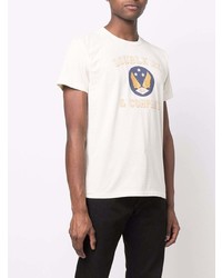 hellbeige bedrucktes T-Shirt mit einem Rundhalsausschnitt von Ralph Lauren RRL