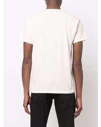 hellbeige bedrucktes T-Shirt mit einem Rundhalsausschnitt von Ralph Lauren RRL