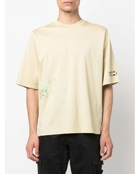 hellbeige bedrucktes T-Shirt mit einem Rundhalsausschnitt von Stone Island Shadow Project