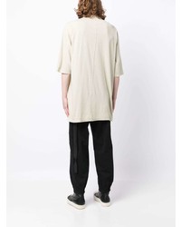 hellbeige bedrucktes T-Shirt mit einem Rundhalsausschnitt von Rick Owens DRKSHDW