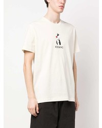 hellbeige bedrucktes T-Shirt mit einem Rundhalsausschnitt von Iceberg