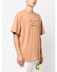 hellbeige bedrucktes T-Shirt mit einem Rundhalsausschnitt von BARROW