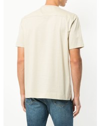hellbeige bedrucktes T-Shirt mit einem Rundhalsausschnitt von Limitato