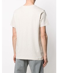 hellbeige bedrucktes T-Shirt mit einem Rundhalsausschnitt von Isabel Marant