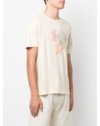 hellbeige bedrucktes T-Shirt mit einem Rundhalsausschnitt von Levi's