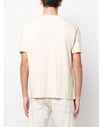 hellbeige bedrucktes T-Shirt mit einem Rundhalsausschnitt von Levi's