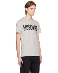 hellbeige bedrucktes T-Shirt mit einem Rundhalsausschnitt von Moschino
