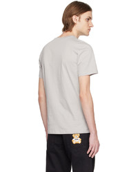 hellbeige bedrucktes T-Shirt mit einem Rundhalsausschnitt von Moschino