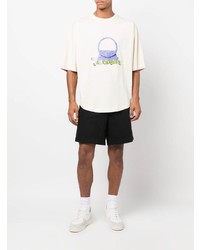 hellbeige bedrucktes T-Shirt mit einem Rundhalsausschnitt von Jacquemus