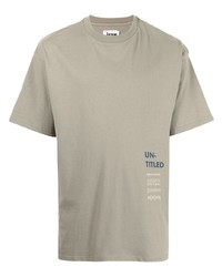 hellbeige bedrucktes T-Shirt mit einem Rundhalsausschnitt von Izzue