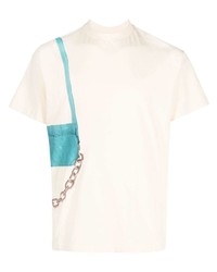 hellbeige bedrucktes T-Shirt mit einem Rundhalsausschnitt von Jacquemus