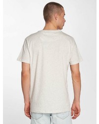 hellbeige bedrucktes T-Shirt mit einem Rundhalsausschnitt von Just Rhyse