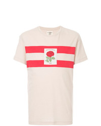 hellbeige bedrucktes T-Shirt mit einem Rundhalsausschnitt von Kent & Curwen