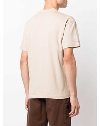 hellbeige bedrucktes T-Shirt mit einem Rundhalsausschnitt von Jacquemus