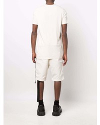 hellbeige bedrucktes T-Shirt mit einem Rundhalsausschnitt von Rick Owens DRKSHDW