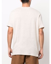 hellbeige bedrucktes T-Shirt mit einem Rundhalsausschnitt von Isabel Marant