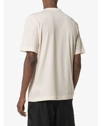 hellbeige bedrucktes T-Shirt mit einem Rundhalsausschnitt von Y-3