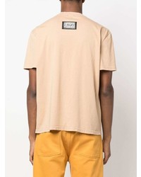 hellbeige bedrucktes T-Shirt mit einem Rundhalsausschnitt von Just Cavalli