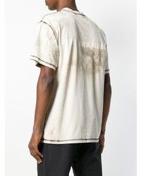 hellbeige bedrucktes T-Shirt mit einem Rundhalsausschnitt von United Standard