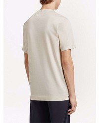 hellbeige bedrucktes T-Shirt mit einem Rundhalsausschnitt von Z Zegna