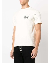 hellbeige bedrucktes T-Shirt mit einem Rundhalsausschnitt von GALLERY DEPT.