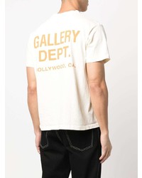 hellbeige bedrucktes T-Shirt mit einem Rundhalsausschnitt von GALLERY DEPT.