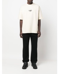 hellbeige bedrucktes T-Shirt mit einem Rundhalsausschnitt von Balenciaga