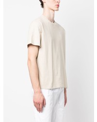 hellbeige bedrucktes T-Shirt mit einem Rundhalsausschnitt von Coperni