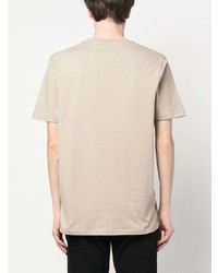 hellbeige bedrucktes T-Shirt mit einem Rundhalsausschnitt von C.P. Company