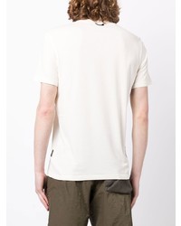 hellbeige bedrucktes T-Shirt mit einem Rundhalsausschnitt von Napapijri