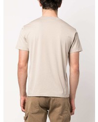 hellbeige bedrucktes T-Shirt mit einem Rundhalsausschnitt von Stone Island