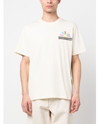 hellbeige bedrucktes T-Shirt mit einem Rundhalsausschnitt von BARROW