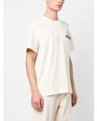 hellbeige bedrucktes T-Shirt mit einem Rundhalsausschnitt von BARROW