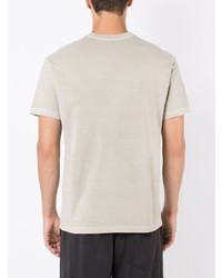 hellbeige bedrucktes T-Shirt mit einem Rundhalsausschnitt von OSKLEN