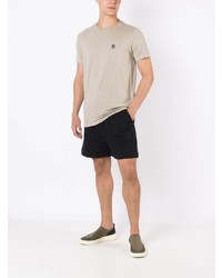 hellbeige bedrucktes T-Shirt mit einem Rundhalsausschnitt von OSKLEN