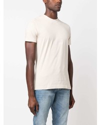 hellbeige bedrucktes T-Shirt mit einem Rundhalsausschnitt von Calvin Klein Jeans