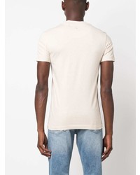 hellbeige bedrucktes T-Shirt mit einem Rundhalsausschnitt von Calvin Klein Jeans