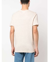 hellbeige bedrucktes T-Shirt mit einem Rundhalsausschnitt von Isabel Marant