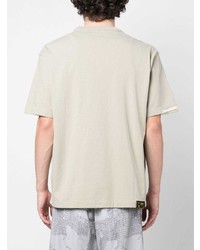 hellbeige bedrucktes T-Shirt mit einem Rundhalsausschnitt von Diesel