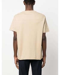 hellbeige bedrucktes T-Shirt mit einem Rundhalsausschnitt von Calvin Klein