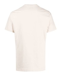 hellbeige bedrucktes T-Shirt mit einem Rundhalsausschnitt von Barbour