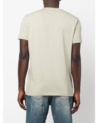 hellbeige bedrucktes T-Shirt mit einem Rundhalsausschnitt von Diesel