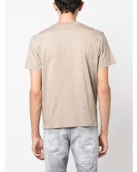 hellbeige bedrucktes T-Shirt mit einem Rundhalsausschnitt von DSQUARED2