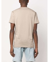 hellbeige bedrucktes T-Shirt mit einem Rundhalsausschnitt von DSQUARED2