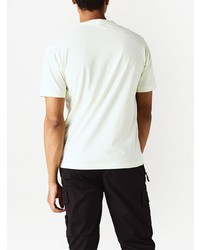 hellbeige bedrucktes T-Shirt mit einem Rundhalsausschnitt von Stone Island