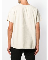 hellbeige bedrucktes T-Shirt mit einem Rundhalsausschnitt von Rhude